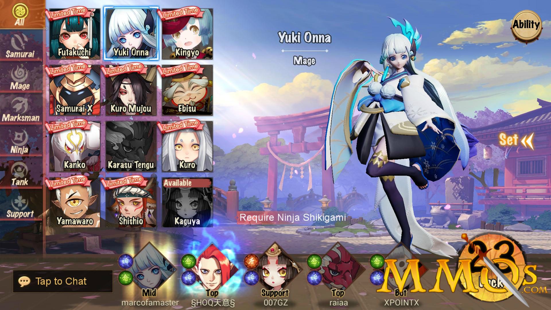 Shikigami unleashing ultimate within the Spirit Blossom battlefield